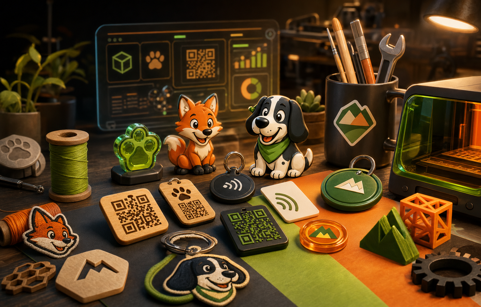 Productos personalizados con QR, NFC, sublimacion, DTF e impresion 3D
